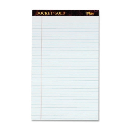 Tops Business Forms Notepad,Legal Ruled,50 Sheets,8-1/2"x14", 12/PK,White