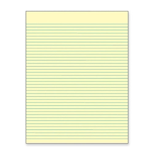 Tops Business Forms Glue Top Pad, Wide Ruled, 8-1/2"x11", Canary