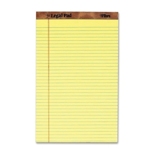 Tops Business Forms Pad,Perf Top,Legal Rule,50 Sht,8-1/2"x14",Canary