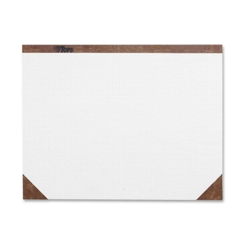 Tops Business Forms Quadrille Desk Pads, 22"x 17", 50 Sheets/Pad, White