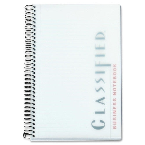 Tops Business Forms Business Notebook, 100 Sheets, 8-1/2"x5-1/2", Frosty White