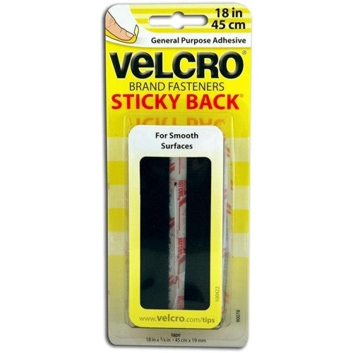 VELCRO USA Inc Sticky Back Tape, 18"x3/4", Black