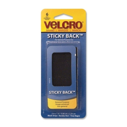 VELCRO USA Inc Heavy-Duty Velcro Hold Down, 1"x2", 6/PK, Black