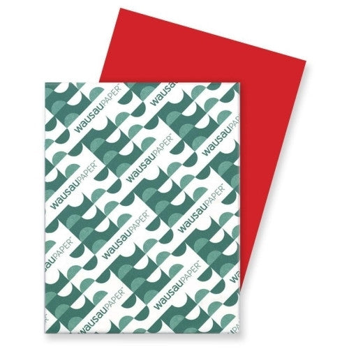 Wausau Papers Card Stock Paper, 65 lb., 8-1/2"x11", Re-Entry Red