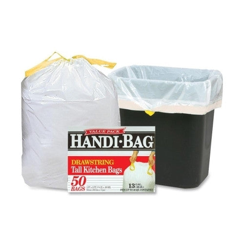 Webster Industries Drawstring Trash Bags, 13 Gal., .69mil, 24"x27", 50/BX, WE