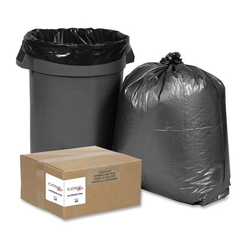 Webster Industries Trash Can Liners,Hvy-Duty,33Gal,1.35mil,33"x40",50/CT,SR/BK