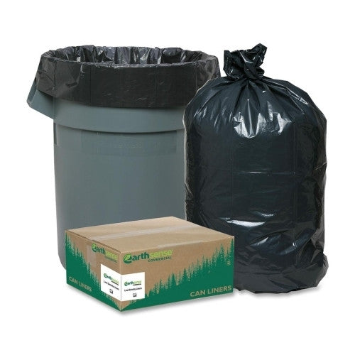 Webster Industries Rcycld Can Liner,Hvy-Dty,.65 Mil,7-10 Gal,24"X23",500/CT,BK