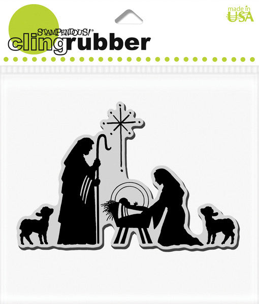 Stampendous Christmas Cling Stamp, Manger Scene