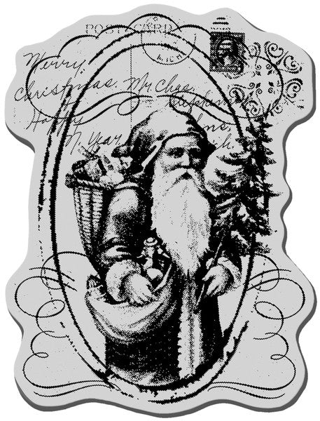 Christmas Cling Rubber Stamp, Saint Nick