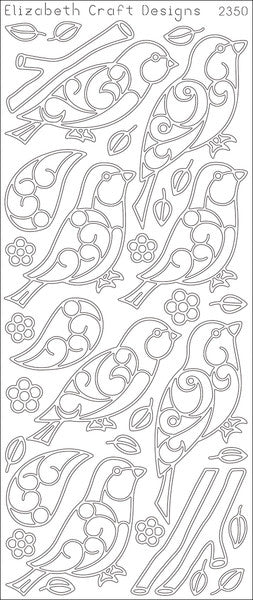 Birds And Branches Peel Off Stickers, Black