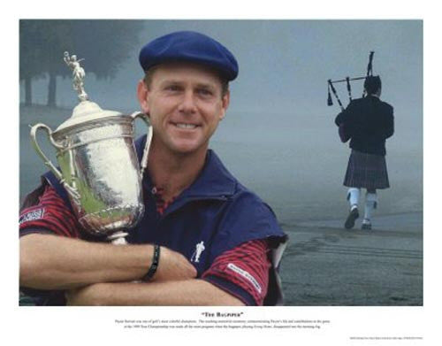 PAYNE STEWART THE BAGPIPER 13X16 GOLF LITHO