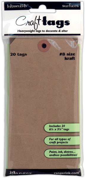 Inkssentials Tag #8 Brown Kraft Surfaces, 20-Pack