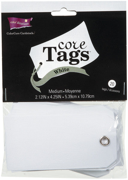 Medium White Tags, 20-Pack