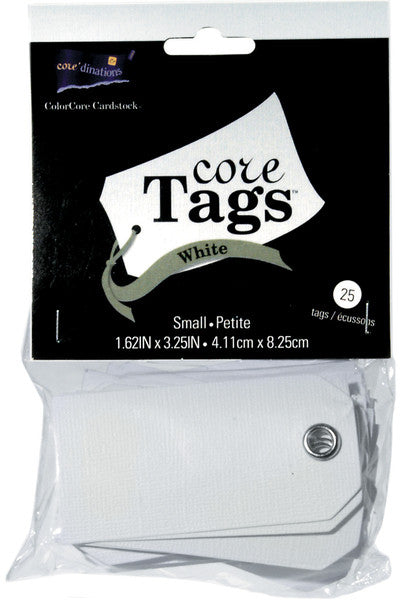 Small White Tags, 25-Pack