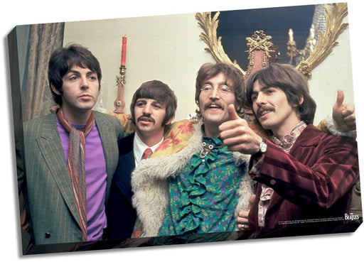 The Beatles Thumbs Up Stretched 22x26 Canvas