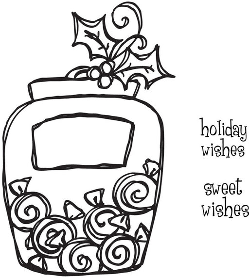 Stamping Bella Stamp, Candy Jar With Holly