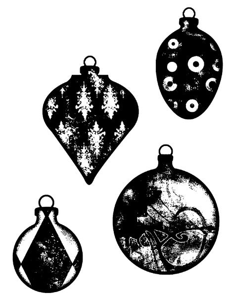 Suzanne Carillo Red Rubber Stamp, Noel Ornaments