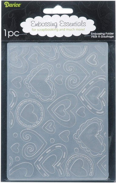 Embossing Folder, Layered Hearts