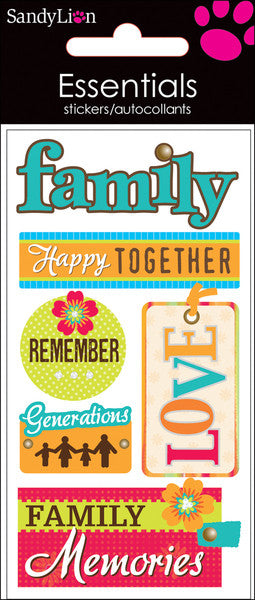 Essentials Dimensional Stickers, Family Memories