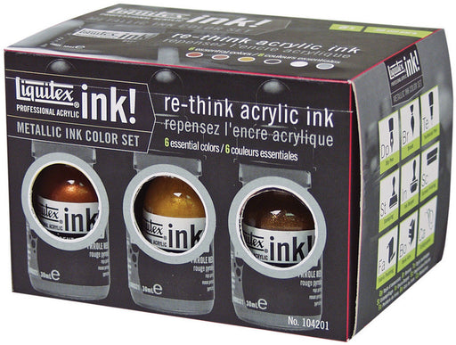 Liquitex Professional Ink Set 6/Pk-Metallic Colors