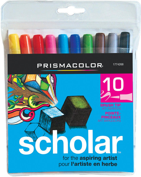 Prismacolor Scholar Brush Marker 10/Pkg