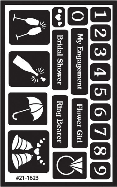 Reusable Glass Etching Stencils- Numbers