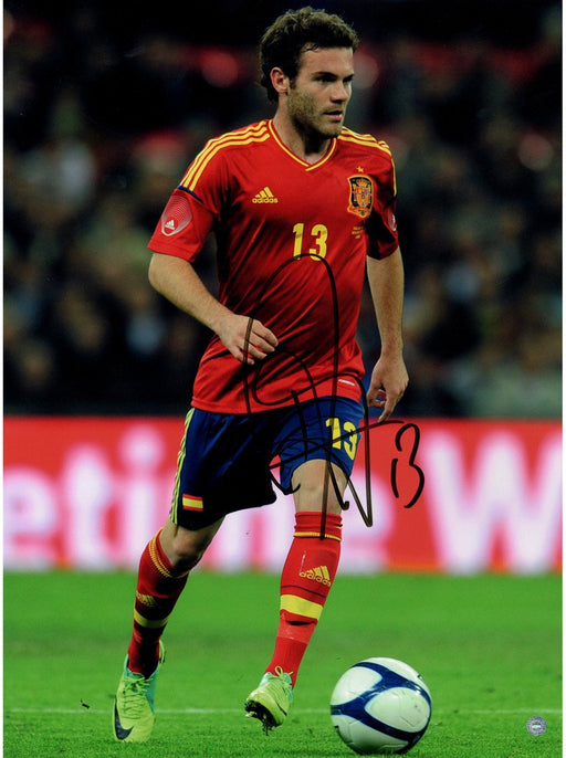 Juan Mata Signed Spain Team 12x16 Photo: In Action ( Icons Auth & Third Party Holo)