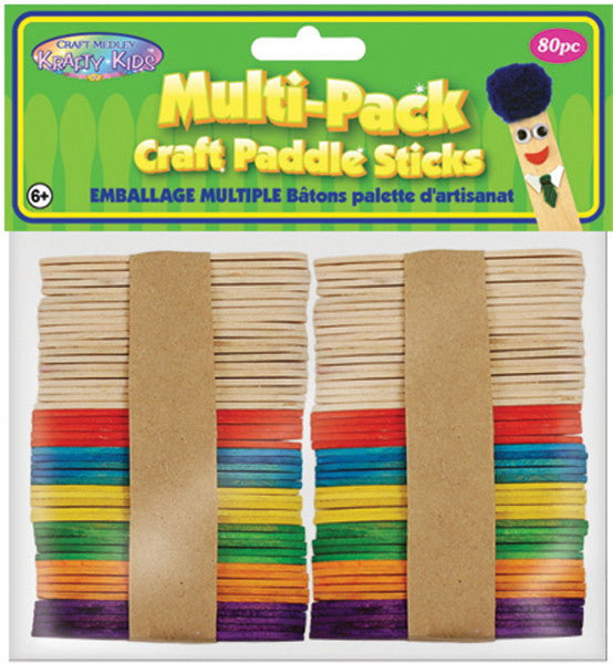 Multi-Pack 3"X3/4" Craft Paddle Sticks, 100-Pack