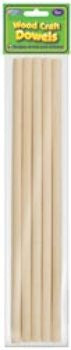 Natural 7/16"X12" Wood Dowel, 4-Pack