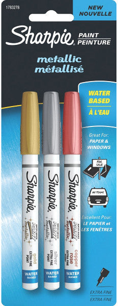 Sharpie Extra-Fine Metallic Paint Pen, 3-Pack