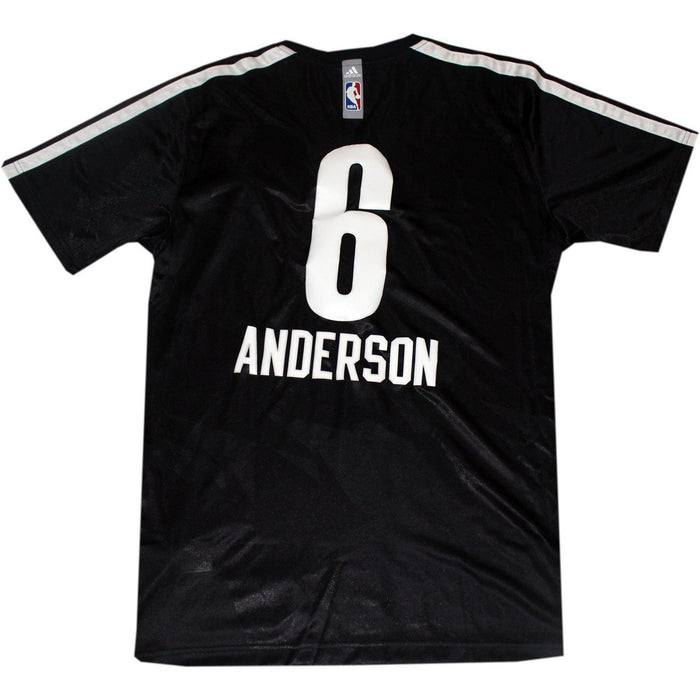 Alan Anderson Shirt - Brooklyn Nets 2013-2014 Season Game Used #6 Black Name and Number Shooting Shirt (2XL)