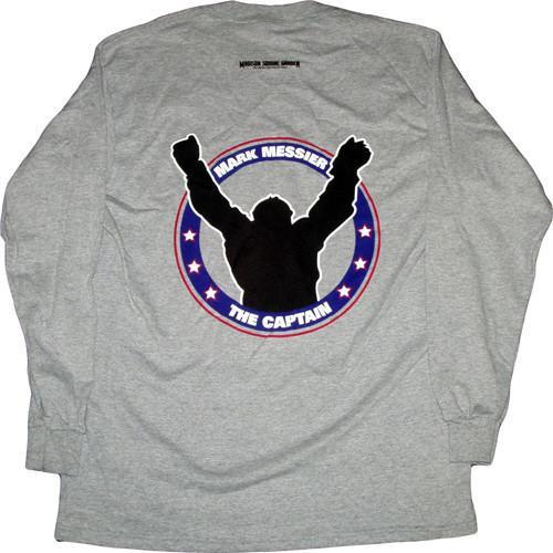 Mark Messier Grey Long Sleeve Medium T-Shirt