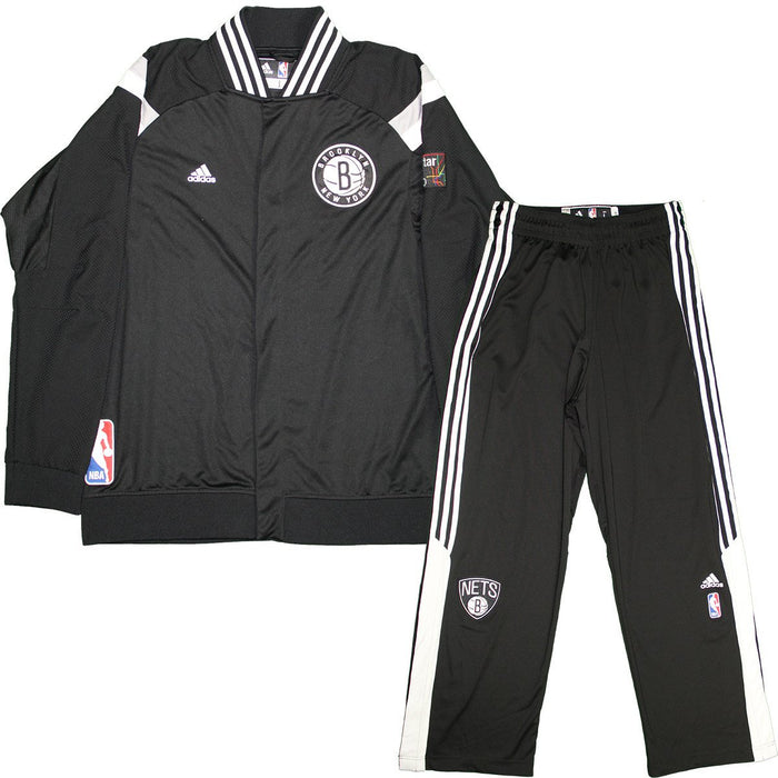 Mason Plumlee Uniform - Brooklyn Nets Game- Used 2014-2015 #1 Black and White Warm-Up Set