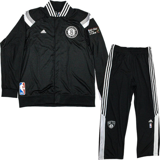 Mason Plumlee Uniform - Brooklyn Nets 2014-2015 Season Game Used #1 Black  White and Grey Road Warmup Set w/ 2015 All-Star Patch