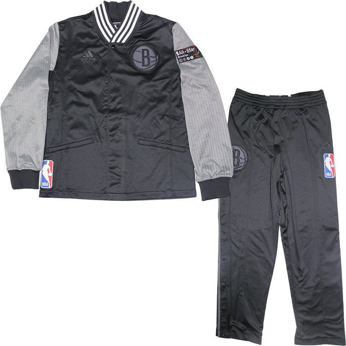 Mason Plumlee Warmup Set - Brooklyn Nets 2014-2015 Season Game Used #1 Black and Grey Warmup Jacket w/ 2015 All Star Patch and Black Breakaway Pants Set