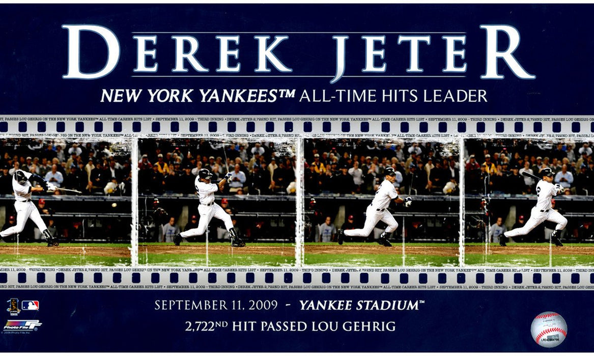 Derek Jeter  "Yankees All-Time Hits Leader" Filmstrip 10x17 Photo uns