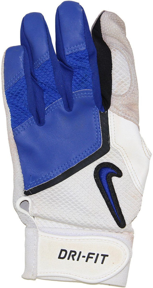 Mark Teixeira 2014 Game Used White/Blue Nike Dri-Fit Glove With Blue Swoosh