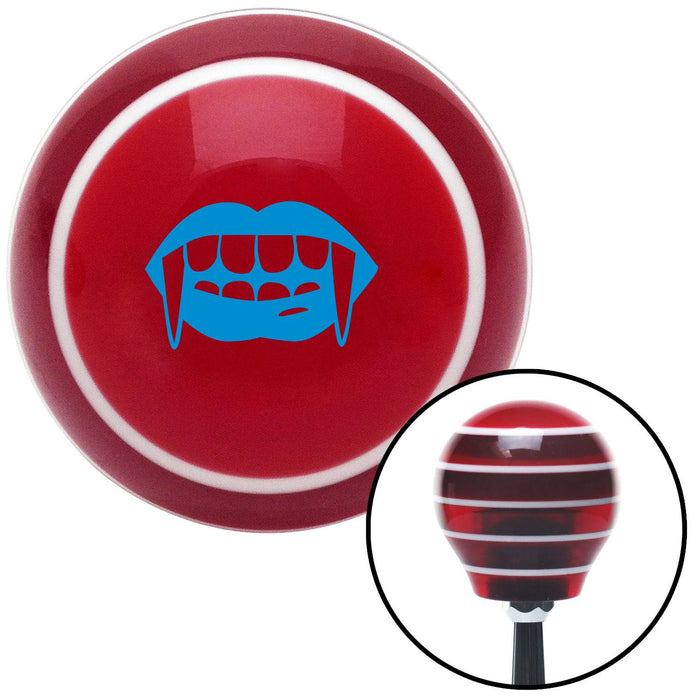 Blue Mouth with Fangs Red Stripe Shift Knob with M16 x 15 Insert