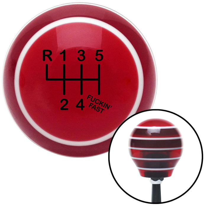 Black Shift Pattern Fcking Fast Style 20n Red Stripe Shift Knob with M16 x 15 Insert