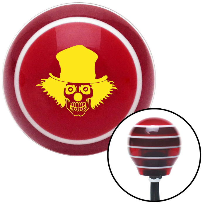 Yellow Skull Clown Red Stripe Shift Knob with M16 x 15 Insert