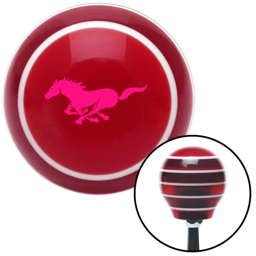 Pink Mustang Red Stripe Shift Knob with M16 x 15 Insert