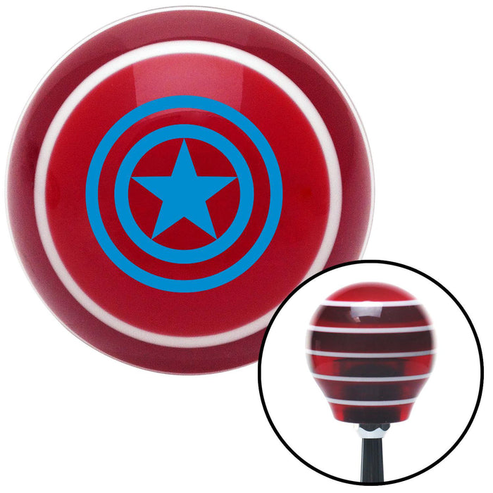 Blue Outlined Star Red Stripe Shift Knob with M16 x 15 Insert