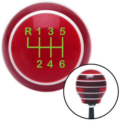 Green Shift Pattern 20n Red Stripe Shift Knob with M16 x 15 Insert