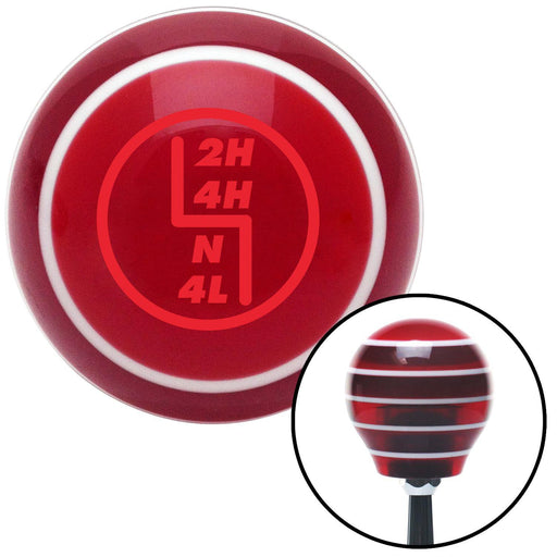 Red Transfer Case 4 Red Stripe Shift Knob with M16 x 15 Insert