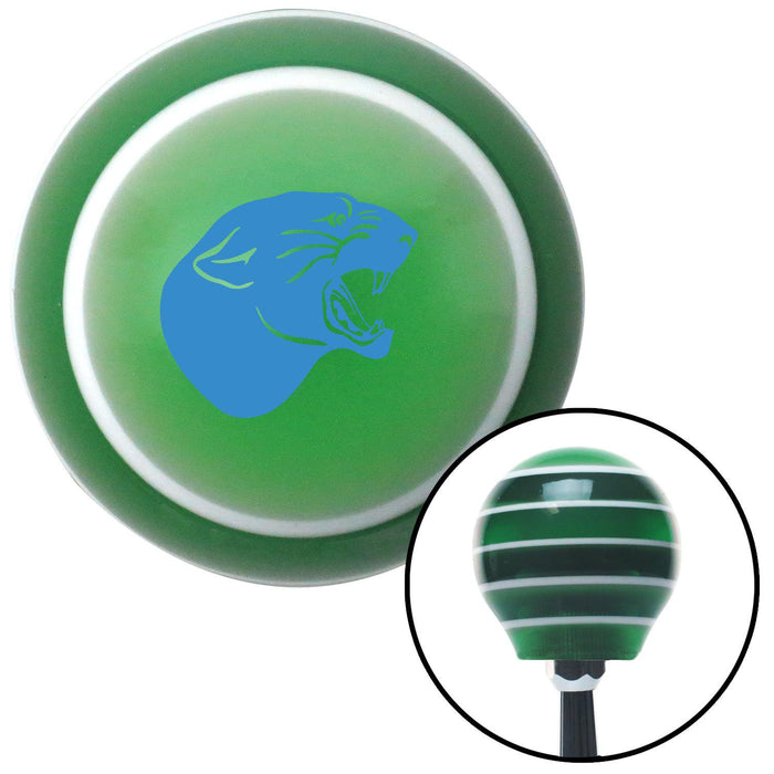 Blue Panther Green Stripe Shift Knob with M16 x 15 Insert