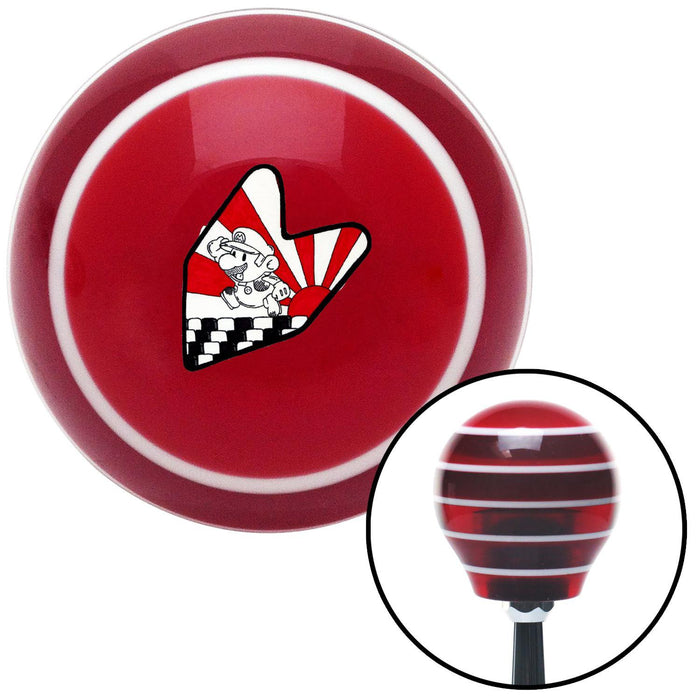 Rising Sun Mario Red Stripe Shift Knob with M16 x 15 Insert