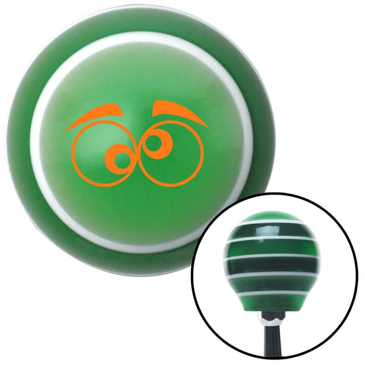 Orange Funny Eyes Green Stripe Shift Knob with M16 x 15 Insert