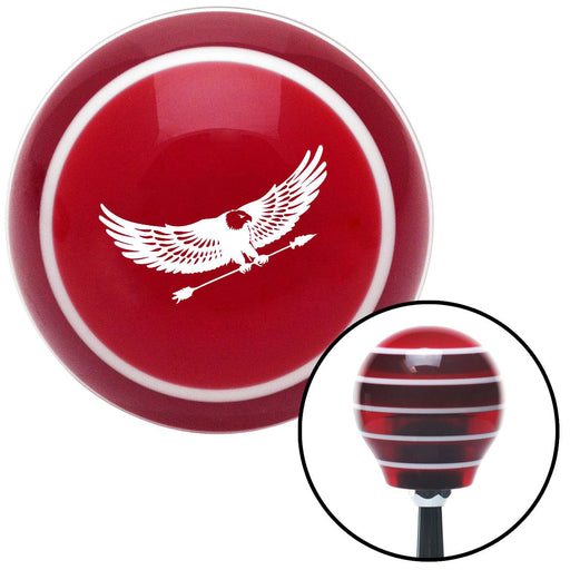 White Eagle with Arrow Red Stripe Shift Knob with M16 x 15 Insert