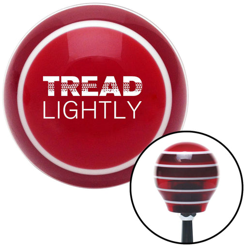 White Tread Lightly Red Stripe Shift Knob with M16 x 15 Insert