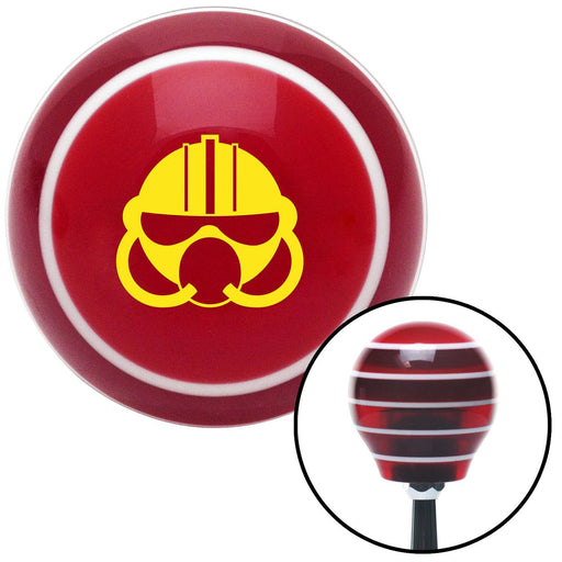 Yellow Gas Mask Red Stripe Shift Knob with M16 x 15 Insert